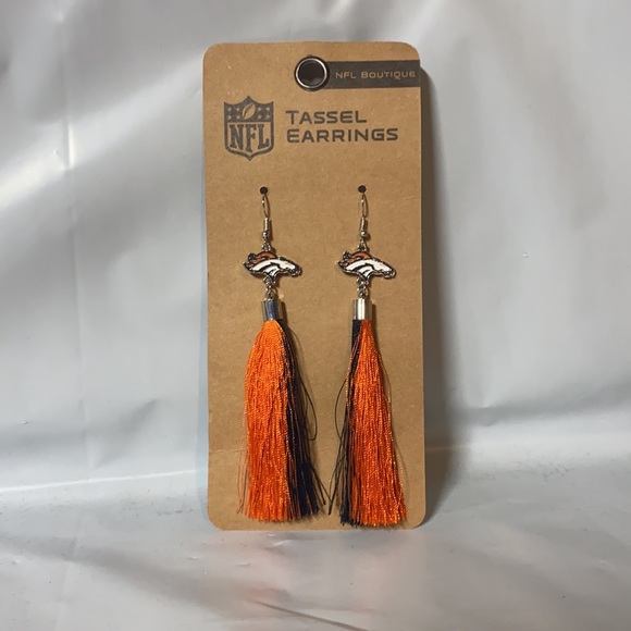 NFL officially licensed Denver Broncos tassel dangle earrings - Picture 3 of 3